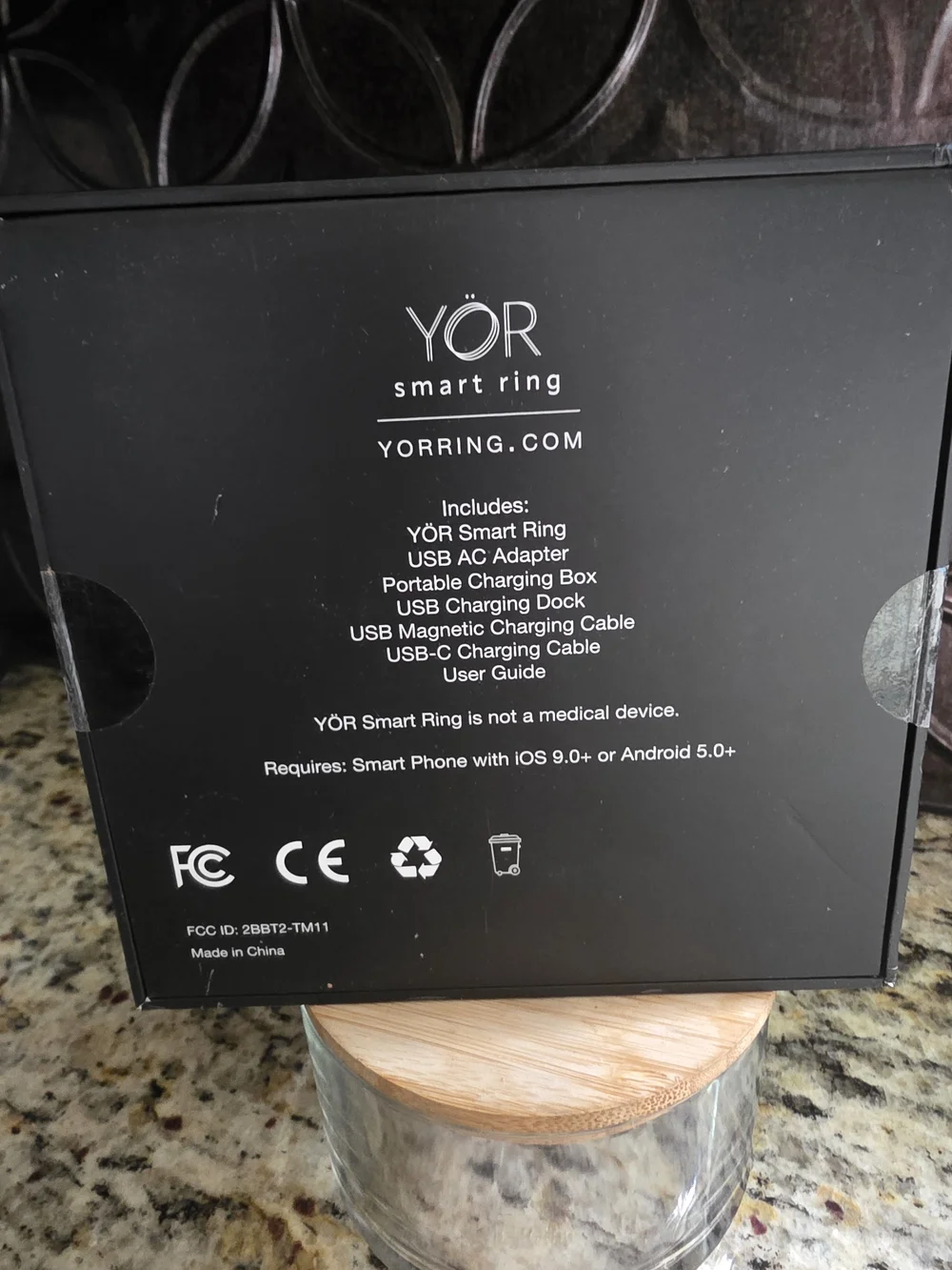 YÖR Smart Ring by Letsfit - Gun Metal Size 10